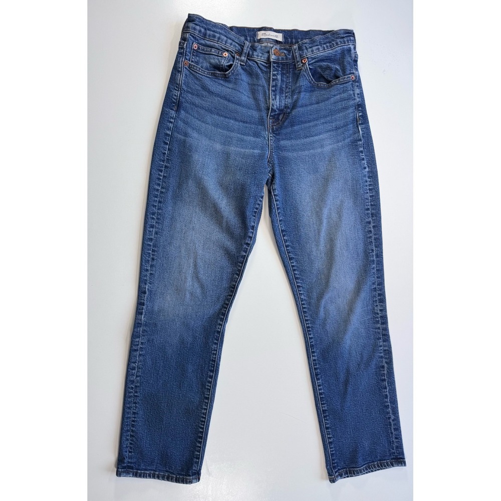 MADEWELL Cruiser Straight Leg Jeans Denim Blue Denim Womens 28 27" inseam